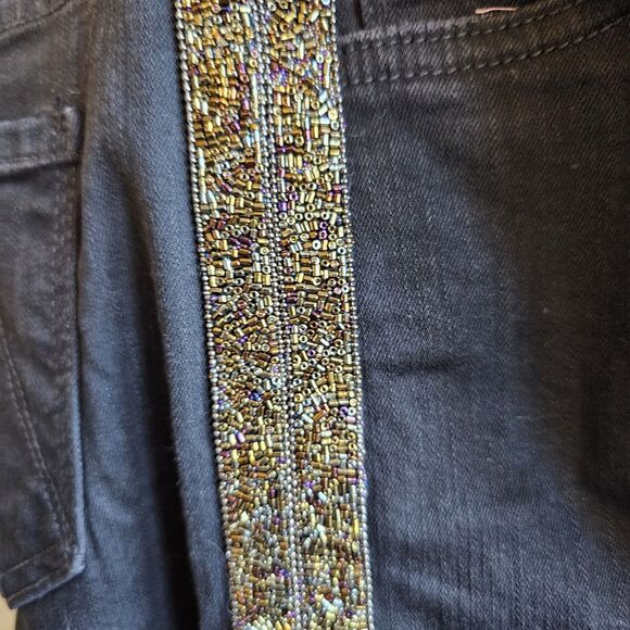 Mother Denim Sz 25 High Waisted Looker Ankle Fray Guilty Flash Beaded MSRP $238 - Picture 12 of 12